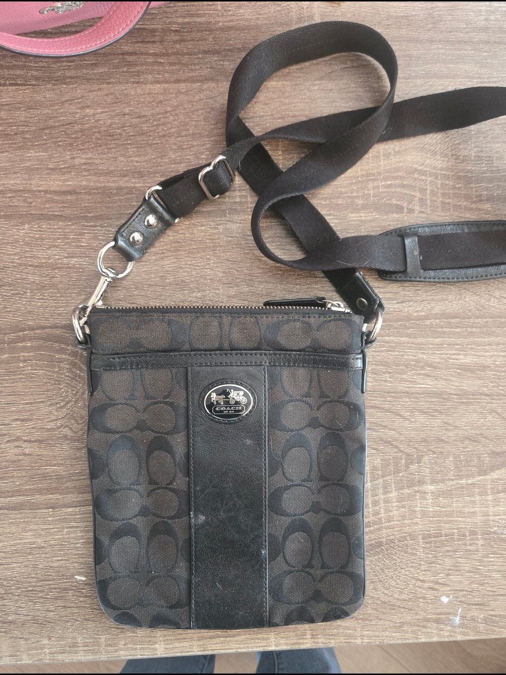 Coach Men’s Black Signature Crossbody Bag